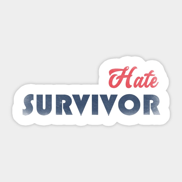 Hate Survivor Blue Caption Sticker by iraari